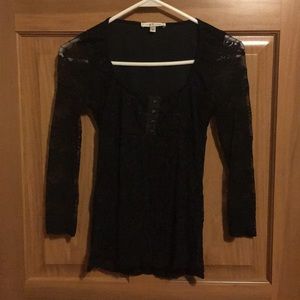 Women’s black lace 3/4 sleeve top